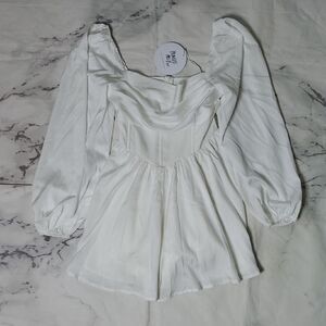 Princess Polly Lillie White Long Sleeve Romper
